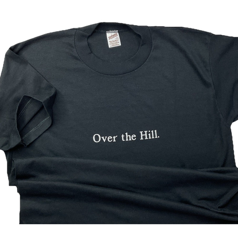 Vintage Over The Hill T-Shirt Men Sz L Single Stitched 50/50 70s 80s Sportswear